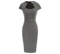Grace Karin Splendido Abito da Donna in Tweed con Maniche ad Aletta per Il Lavoro, L