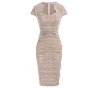 Grace Karin Splendido Abito da Donna in Tweed con Maniche ad Aletta per Il Lavoro, M