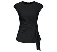 GRACE KARIN Top da donna con maniche a cappuccio, vita con fiocco, girocollo, camicette eleganti, top estivi, camicie casual da lavoro per signore, Nero , M