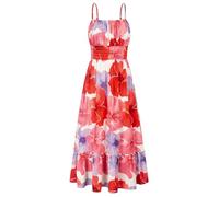GRACE KARIN Womens Summer Maxi Dress Casual Sleeveless Spaghetti Strap Smocked Ruffle A Line Beach Long Dress with Pockets