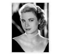 Grace Kelly con Collana di Perle, 1953 Poster 60 x 80 cm Nero e Bianco Quadri Decorazione per pareti