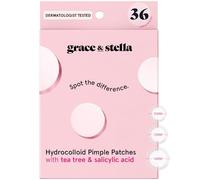 grace & stella Cerotti Idrocolloidali e Anti Imperfezioni Viso - Hydrocolloid Patch Dermatologicamente Testati, Vegan, Cruelty-Free [Tondi, Diverse dimensioni, 36 Pezzi]