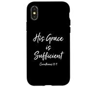 Grace Sufficient Bibbia Verso Citazione Scrittura Dio Cristiano Custodia per iPhone X/XS