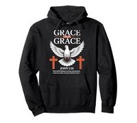 Grace Upon Grace Dove Christian Streetwear Felpa con Cappuccio