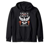 Grace Upon Grace Dove Christian Streetwear Felpa con Cappuccio