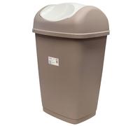 Grace XL Pattumiera con Coperchio Basculante Bianco e Bidone Tortora 50 Litri