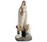 Grace4Joy Vineyard Carvings Statua della Madonna di Fatima, 30,5 cm, statuetta della Madonna di Fatima con bambini, dipinta a mano, statua cattolica per la casa