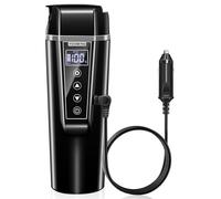GRACEALL Bollitore Auto 12V/24V Piccolo, Bollitore Elettrico per Camion | 96W, temperatura regolabile 30-95°C, mantiene il calore, interno in acciaio 304, senza BPA e coperchio anti-perdita