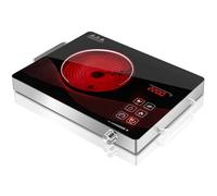 GRACEALL Fornello Elettrico Singolo, Piastra a Infrarossi 2200W da Appoggio, Piastra Portatile da Cucina, Piano Cottura Compatto Regolabile per Campeggio e Casa