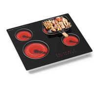 GRACEALL Piano Cottura Elettrico 4 Fuochi 60cm, Vetroceramica da Incasso 6700W, Piastra Riscaldante Infrarossa 230V per Cucina, Piano cottura elettrico a doppio anello, Facile da Pulire