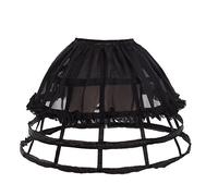 GRACEART 4 Cerchi Sottoveste Vittoriano Crinolina Borsa Gonna a Gabbia Cosplay Gonna a Cerchio (Nero)