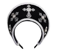 GRACEART Anne Boleyn Hat Copricapo elisabettiano Tudor Coronet Hood Hat Style-06(nero), Taglia unica