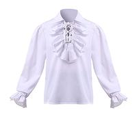 GRACEART Camicia medievale pirata rinascimentale coloniale per bambini bianca 2T a 16 anni