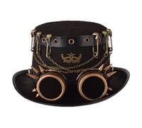 Graceart - Cappelli a cilindro steampunk con occhiali (vari stili), Stile 19, Head circumferences=58cm