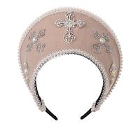 GRACEART Cappello Anne Boleyn Copertura per la testa copricapo elisabettiano Corona Tudor con cappuccio