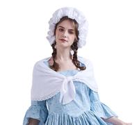 GRACEART Cappello contadino Amish Prairie Cap Donne Ragazze Pioneer Coloniale Cofano 100% Cotone, Colore-03 (Cap & Scialle), Medium