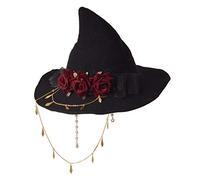 GRACEART Cappello da strega in feltro di lana con ingranaggi Berretto lavorato a maglia Berretto da mago di Halloween Cappello Mardi Gras Copricapo (style02)