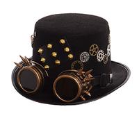 GRACEART Cappello Steampunk unisex - Cappello cilindrico Steampunk per uomini o donne (DE/NL/SE/PL, Alfanumerico, M, Stile-04)