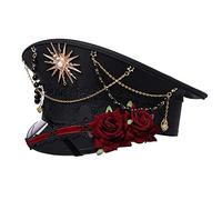 GRACEART Cappello unisex Steampunk gotico militare capitano cappello Lolita Caps Burning Man Hat