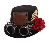 GRACEART Cilindro in stile steampunk, ingranaggi, penna nera, stile-03, L