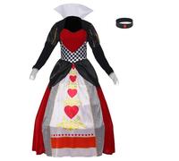 GRACEART Costume da cosplay da donna regina del cuore Fancy Dress (rosso, L)
