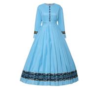 GRACEART Costume in Stile Barocco Donna Vintage Vittoriano Medievale da Anni 1860 con Crinolina (S, Azzurro)