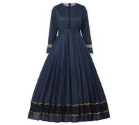 GRACEART Costume in Stile Barocco Donna Vintage Vittoriano Medievale da Anni 1860 con Crinolina (S, Blu Scuro)