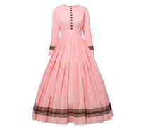 GRACEART Costume in Stile Barocco Donna Vintage Vittoriano Medievale da Anni 1860 con Crinolina (S, Rosa)