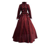 GRACEART Donna Abito con Crinolina Vittoriano Vestito Vintage Medievale Masquerade Abiti (L, Rosso)