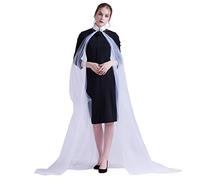 GRACEART Donna Mantello Nozze Mantellina Abito da sposa elfo costume medievale Elven Queen Princess Collared Mantak (L (dimensione del colletto:42cm), bianco)