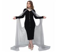 GRACEART Donna Mantello Nozze Mantellina Abito da Sposa Elfo Costume Medievale Elven Queen Princess Collared Mantak (M (Dimensione del Colletto:38cm), Grigio)