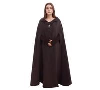 GRACEART Donna Poncho Mantella Lungo Largo alla Moda con Bottoni Cosplay Mantello (Lungo-caffè)