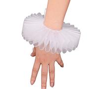 GRACEART Elisabettiano Polso Ruffs Arruffato Polsino Clown Braccio Bande Costume (1 X Bianca)