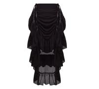 Graceart - Gonna da donna in stile vittoriano, steampunk, burlesque e per costumi da pirata, nero, L