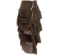 Graceart - Gonna da donna in stile vittoriano, steampunk, burlesque e per costumi da pirata, Verde militare, S