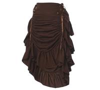 Graceart - Gonna da donna in stile vittoriano, steampunk, gotica, con balze regolabili, vintage, per Halloween, da vampiro medievale, M