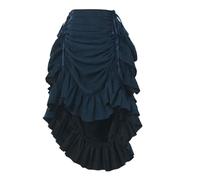 Graceart - Gonna da donna in stile vittoriano, steampunk, gotica, con balze regolabili, vintage, per Halloween, da vampiro medievale, S