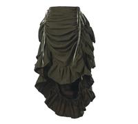 Graceart - Gonna da donna in stile vittoriano, steampunk, gotica, con balze regolabili, vintage, per Halloween, da vampiro medievale, S