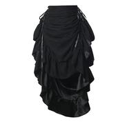 GRACEART Gonna da donna steampunk pirata alta gonna profonda, (Nero), S