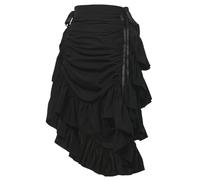 GRACEART Gonna da donna vittoriana steampunk, regolabile, con volant, gotico, vintage, costume da vampiro medievale, Elastico a quattro vie (nero), L