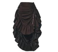 GRACEART Gonna da donna vittoriana steampunk, regolabile, con volant, gotico, vintage, costume da vampiro medievale, Misto camoscio (marrone scuro), L