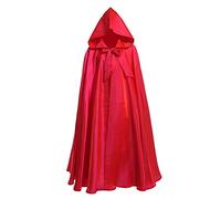 GRACEART Mantello con Cappuccio Lungo in Costume di Halloween Capo Masquerade (Rosa Rossa)
