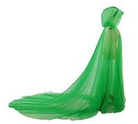 GRACEART Mantello da sposa con cappuccio lungo sul retro in tulle da elfo cappella velo mantiglia, Verde, Taglia unica