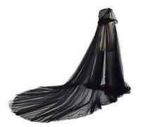 GRACEART Mantello da Sposa Mantello Lungo Tulle Abito da Sposa Costumi per Halloween (Nero)