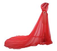 GRACEART Mantello da Sposa Mantello Lungo Tulle Abito da Sposa Costumi per Halloween (Rosso)
