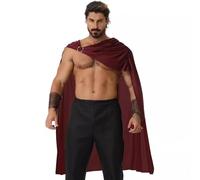 GRACEART Mantello da uomo guerriero spartano, medievale, romano gladiatore (rosso, M-110 cm)