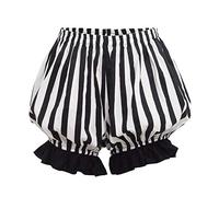 GRACEART Pantaloni di sicurezza da donna Pantaloni a righe Pantaloncini Lolita Ragazze Bloomers Pantaloni Casual, Bianco e nero., S