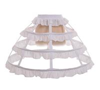 GRACEART Sottogonna Petticoat Donna Gonna 3 Cerchio Crinolina Lace (Bianca)