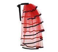 Graceart, Sottogonna steampunk in pizzo nero con cintura, in stile tutù con sellino, Taglia unica
