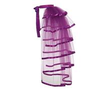 Graceart, Sottogonna steampunk in pizzo nero con cintura, in stile tutù con sellino, Viola, Etichettalia unica